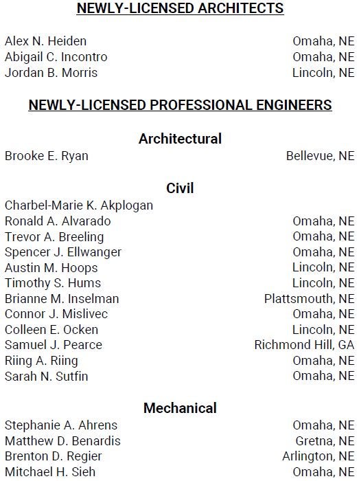 NEBRASKA PROFESSIONAL ENGINEER LICENSE REQUIREMENTS visual data 3